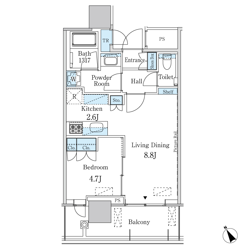 1LDK間取りの画像