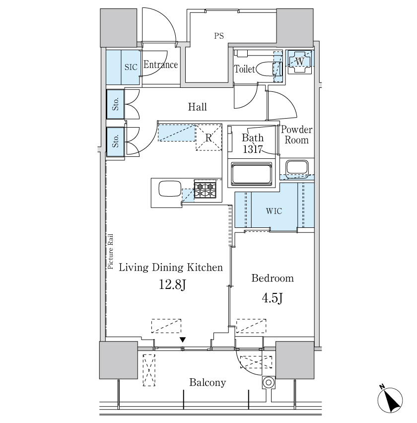 1LDK間取りの画像