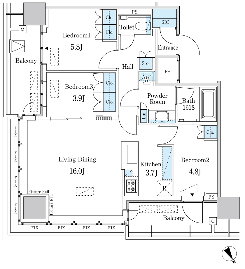 3LDK間取りの画像