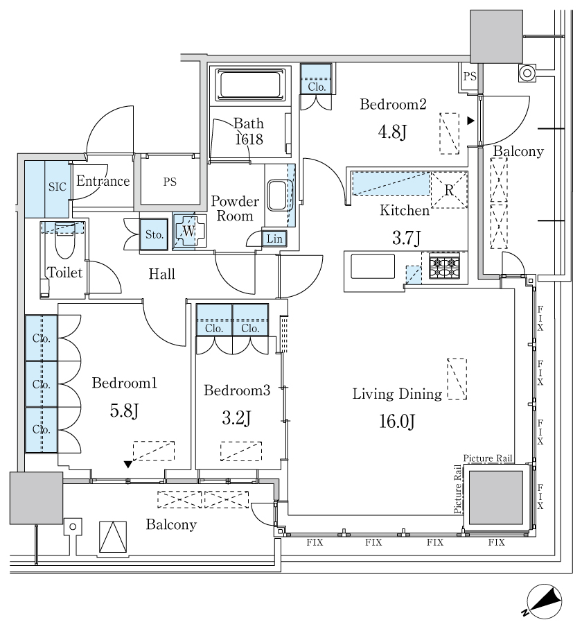 3LDK間取りの画像